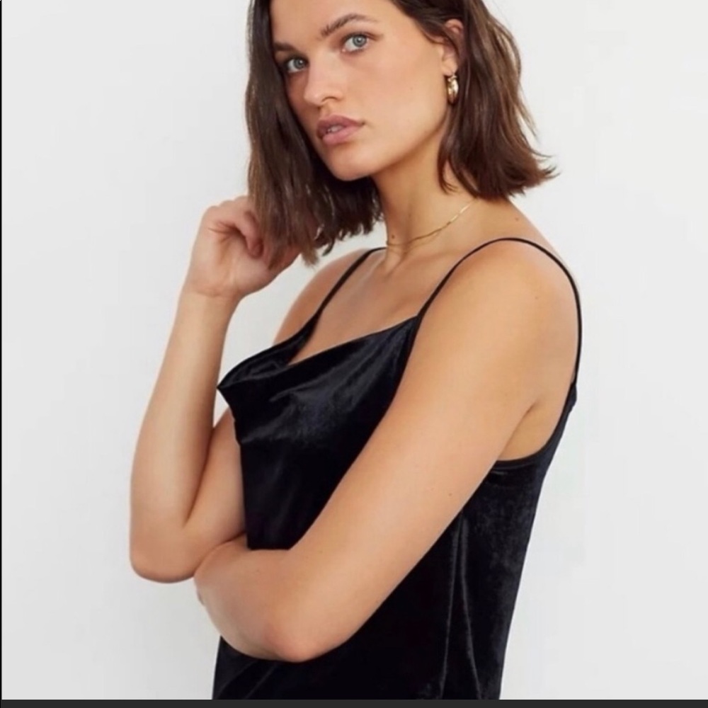 NWT Anthropologie Maeve Black Velvet Cowl Neck top